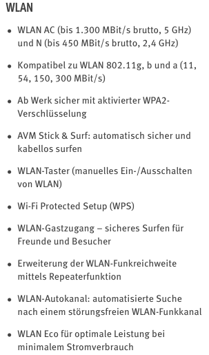 7490 technische Daten WLAN