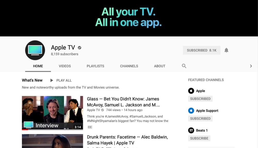 Apple TV YouTube